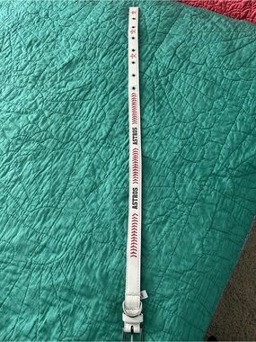 White Astros Baseball Stitch Dog Collar